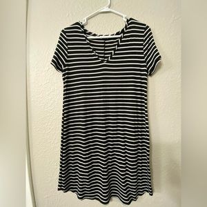 Black & White Striped/Maternity Friendly Dress